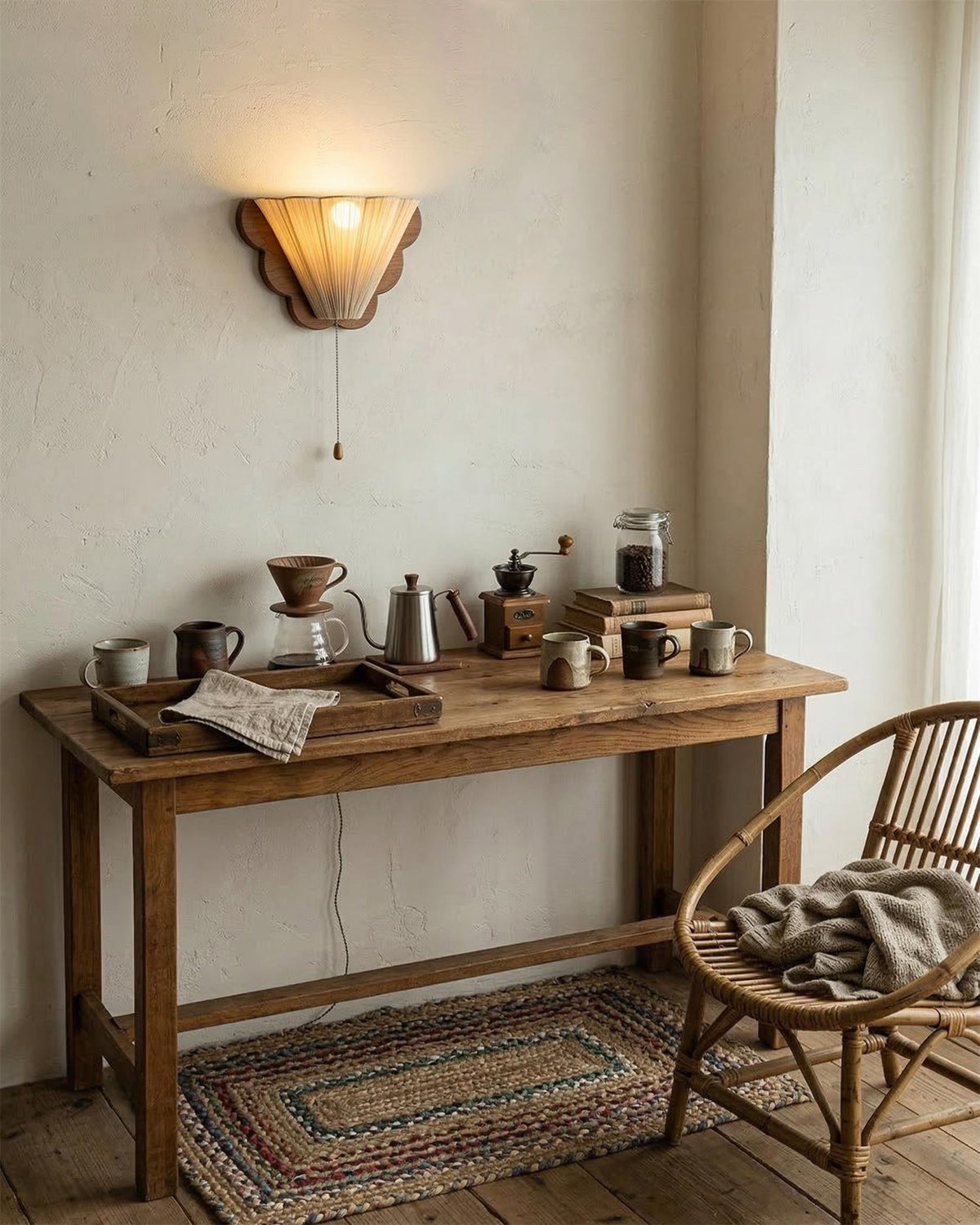 Solid Hardwood craftsmanship detail on Velune Curated Solid Hardwood Wall Sconce