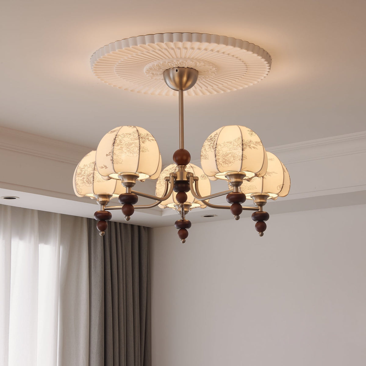 Velvet Petal Chandelier – Ambient Illumination in Luxury Interior Setting View 3