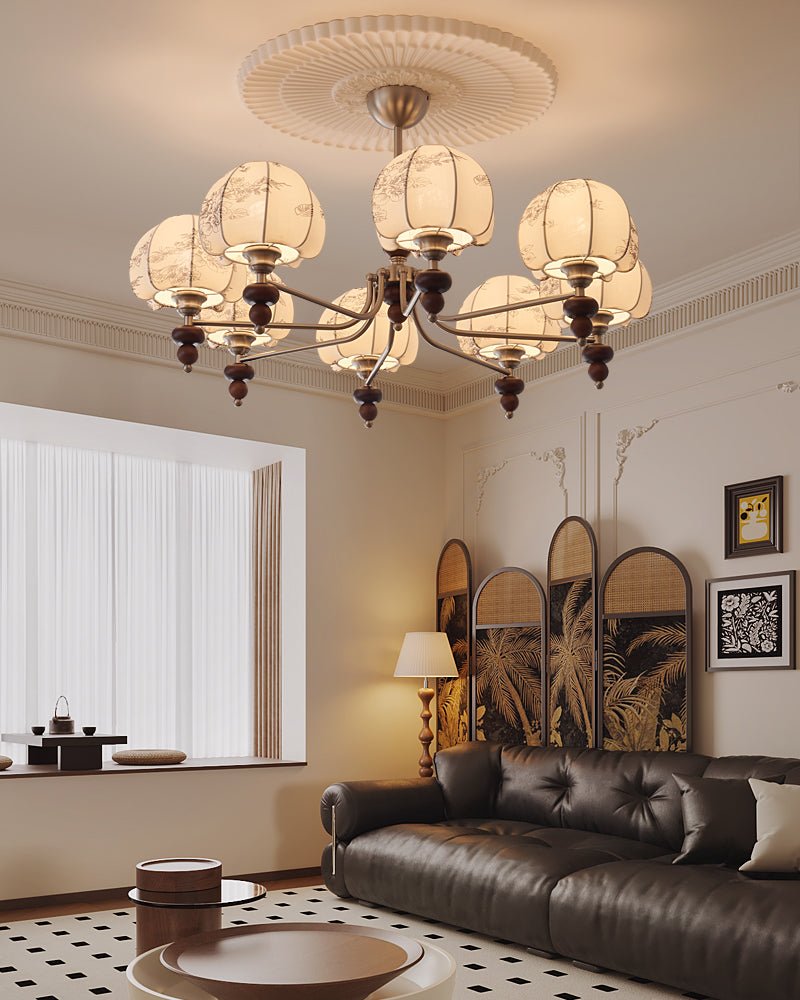 Velvet Petal Chandelier – Ambient Illumination in Luxury Interior Setting View 9