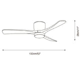 Vento Lumina 42"/48"/52" Ceiling Curated Iron & – dimensional scale reference