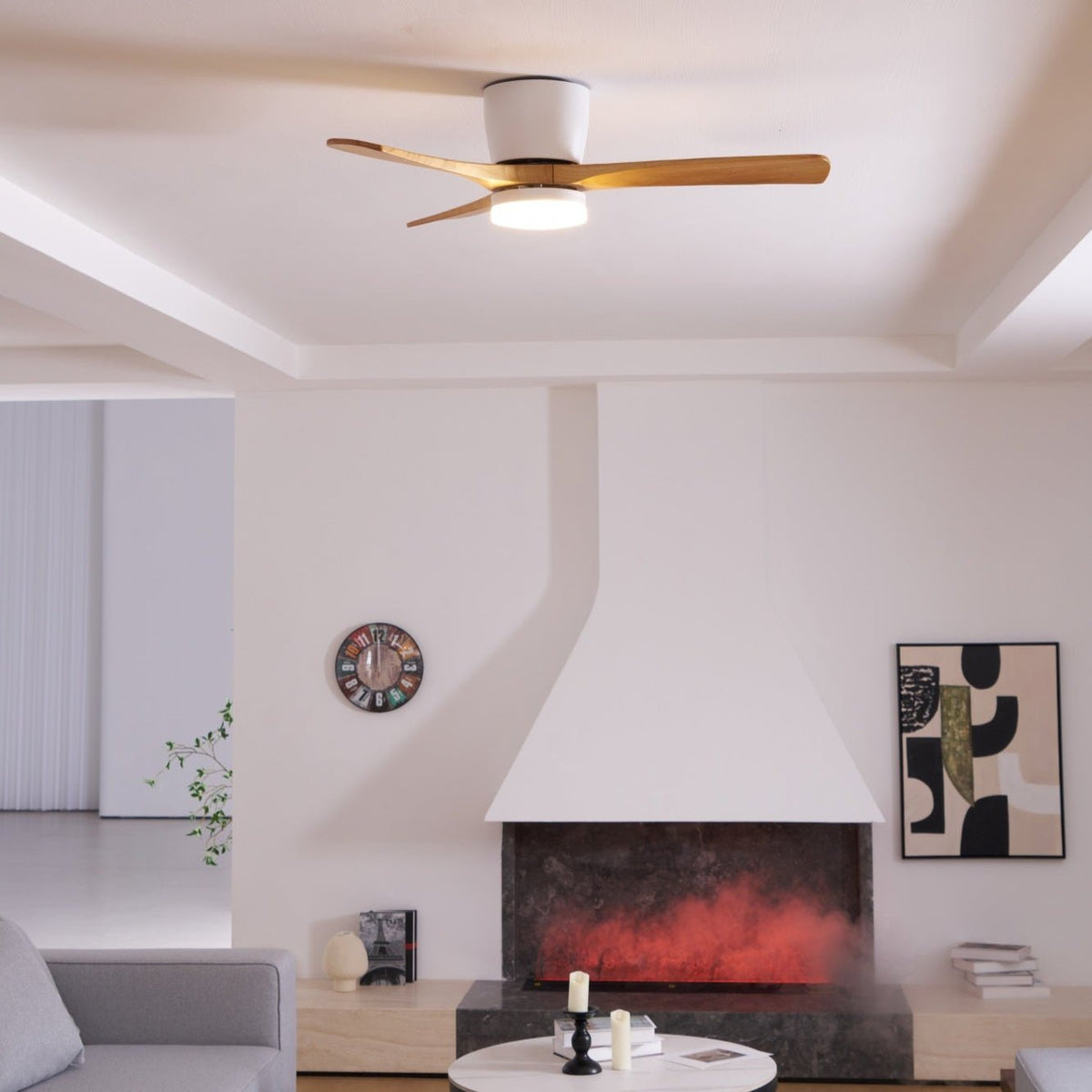 Vento Lumina 42"/48"/52" Ceiling Curated Iron & – unlit natural material contrast