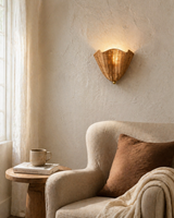 Vera Rattan Curated Woven Rattan Wall Sconce – structural canopy joint detail