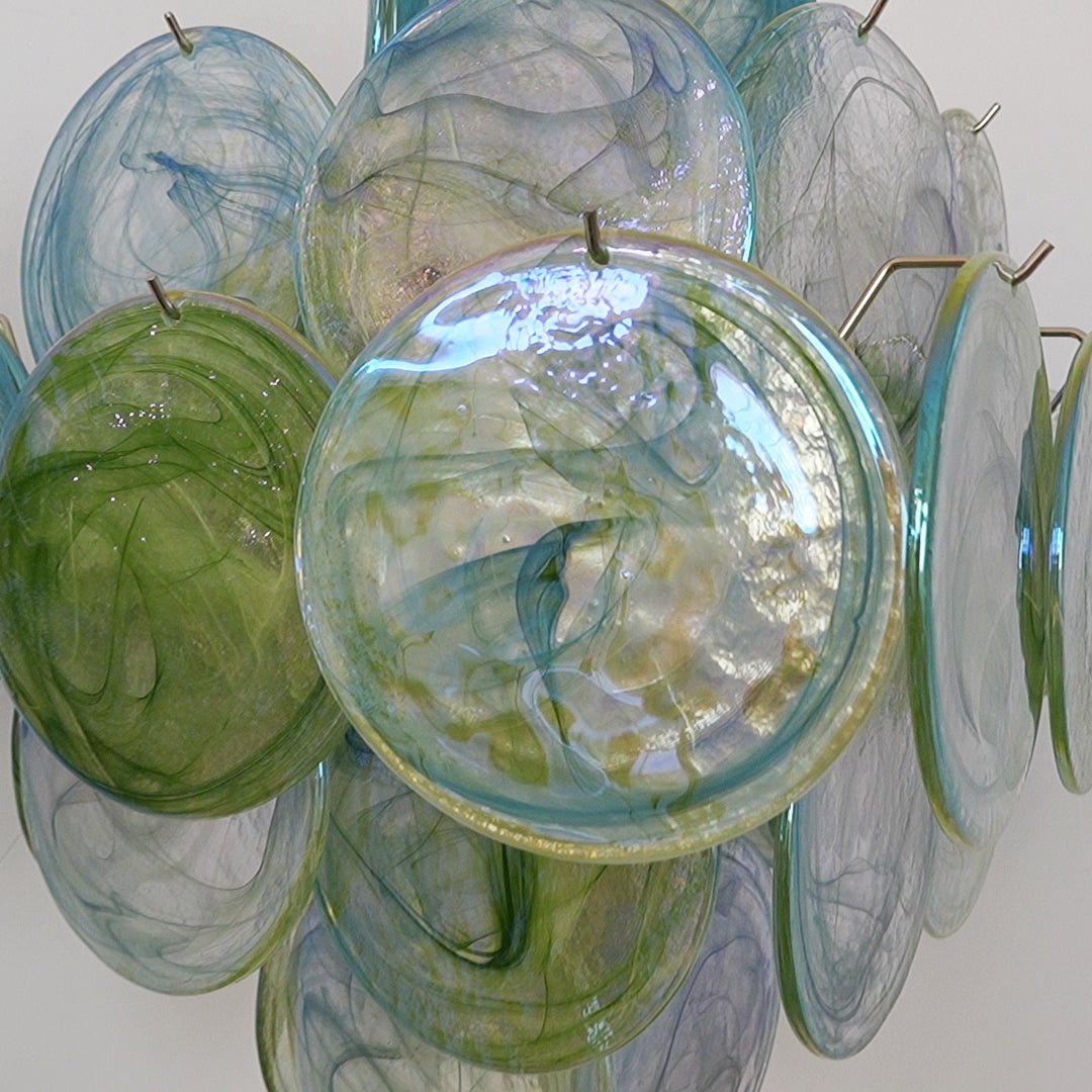 Verdant Bloom Glass Curated Mouth-Blown Frosted – illuminated warm ambiance setting