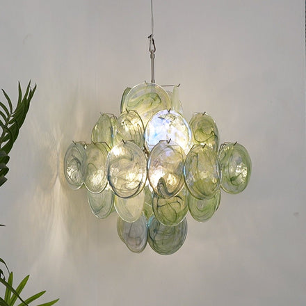Verdant Bloom Glass Chandelier