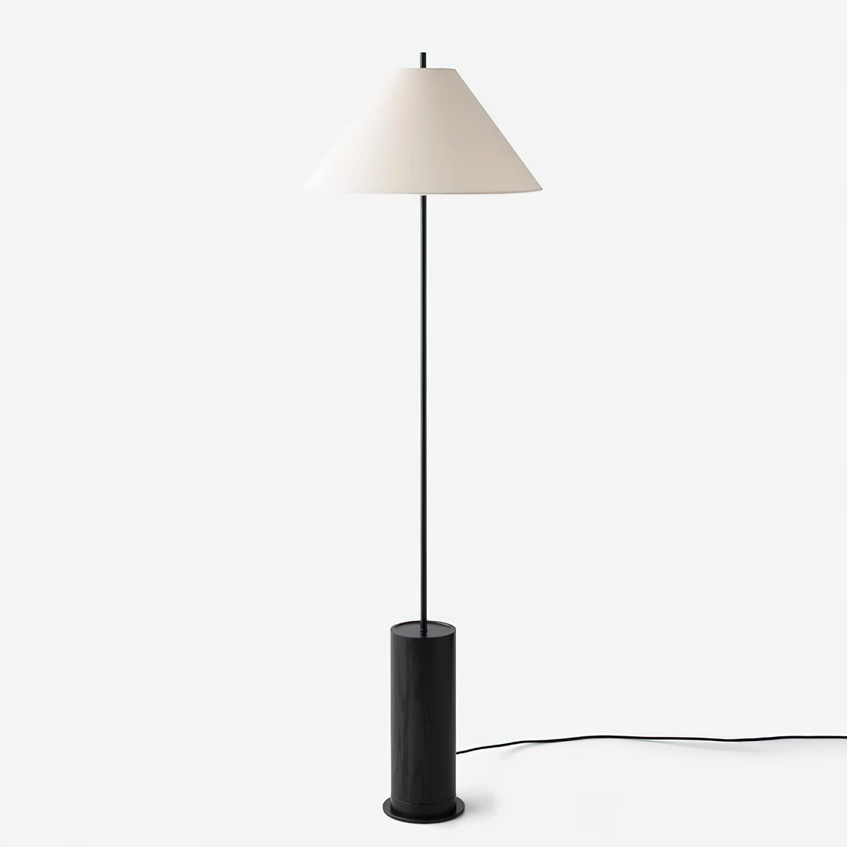 Verdant Curated Iron & Glass Floor Lamp – illuminated warm ambiance setting #1
