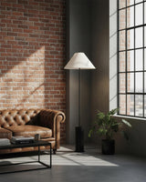 Iron & Glass craftsmanship detail on Verdant Curated Iron & Glass Floor Lamp