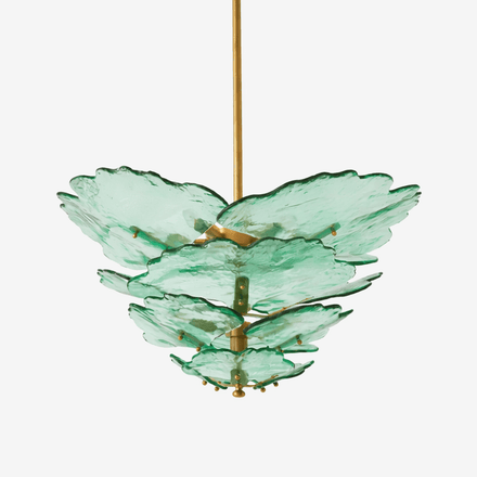 Verdant Petal Glass Chandelier
