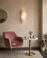 Veyron Curated Mouth-Blown Frosted Glass Wall Sc – spatial dining room perspective