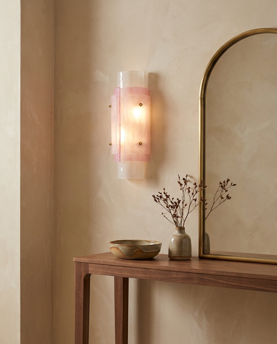 Veyron Curated Mouth-Blown Frosted Glass Wall Sc – dimensional scale reference