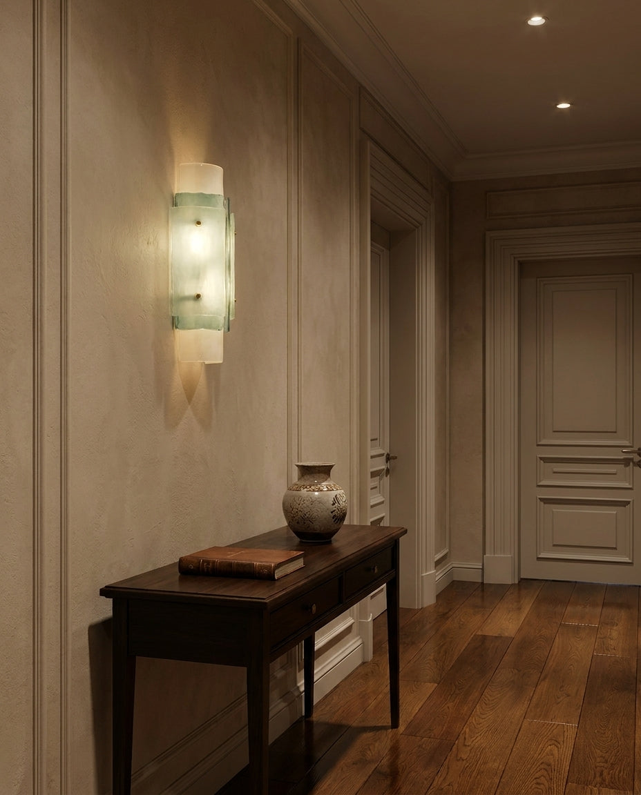 Veyron Curated Mouth-Blown Frosted Glass Wall Sc – structural canopy joint detail