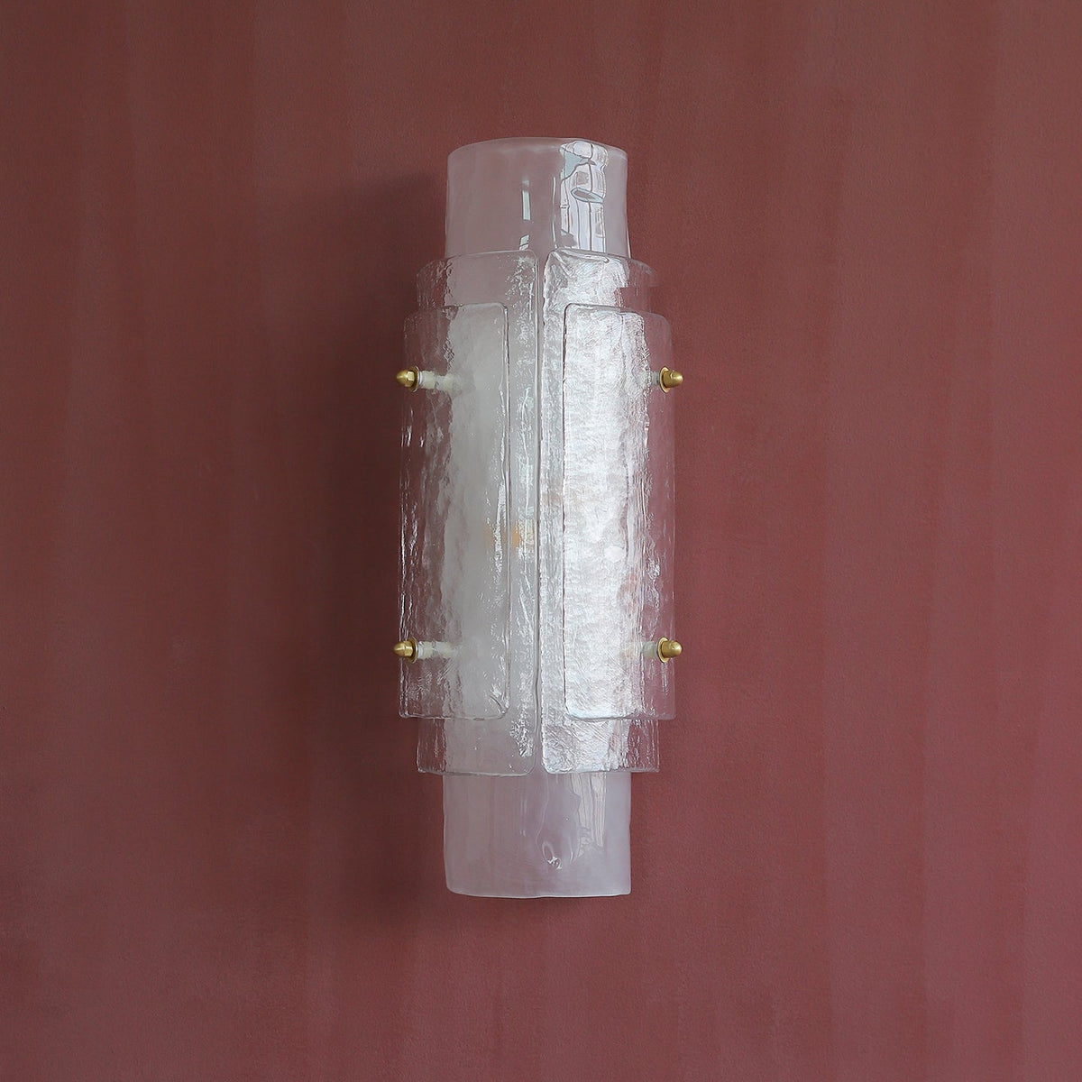 Veyron Curated Mouth-Blown Frosted Glass Wall Sc – full fixture elevation view