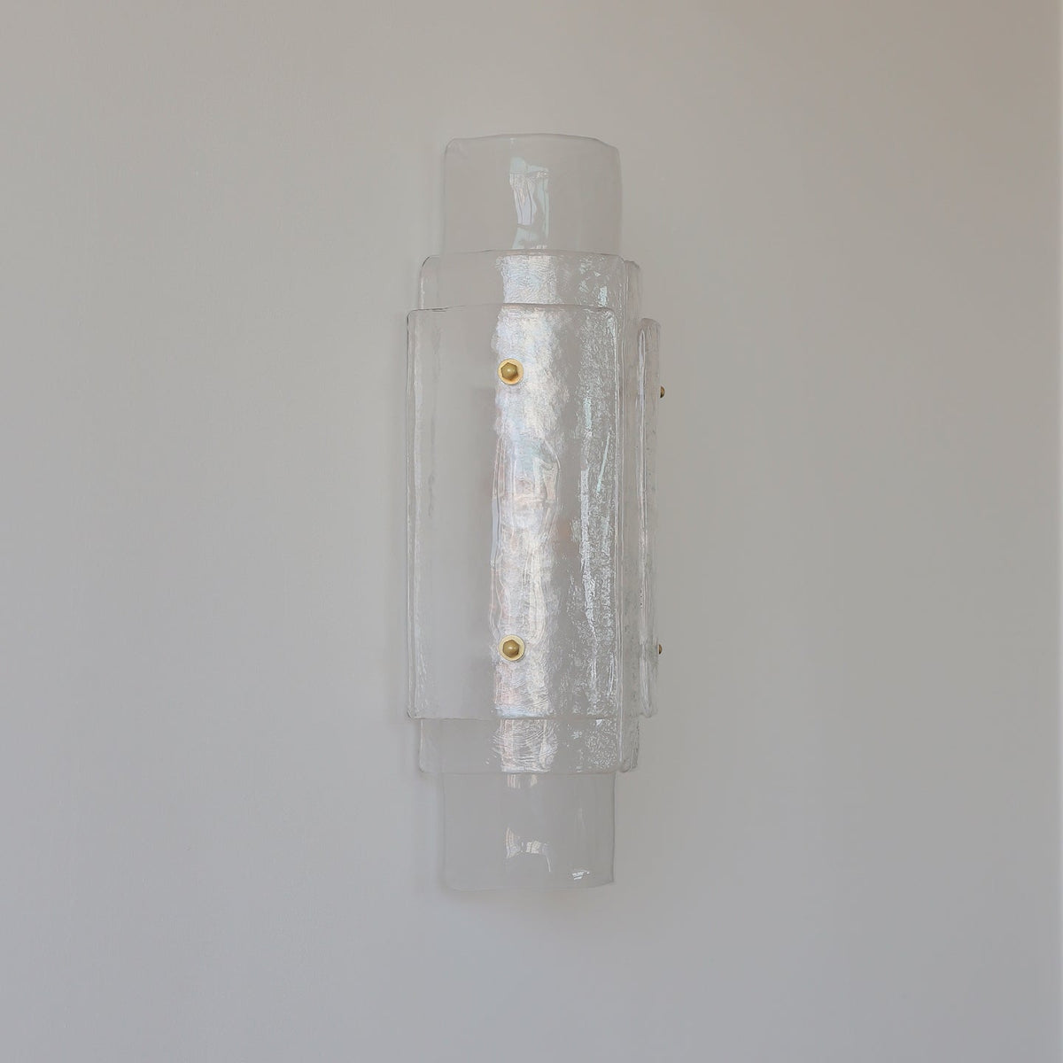 Veyron Curated Mouth-Blown Frosted Glass Wall Sc – illuminated warm ambiance setting #1