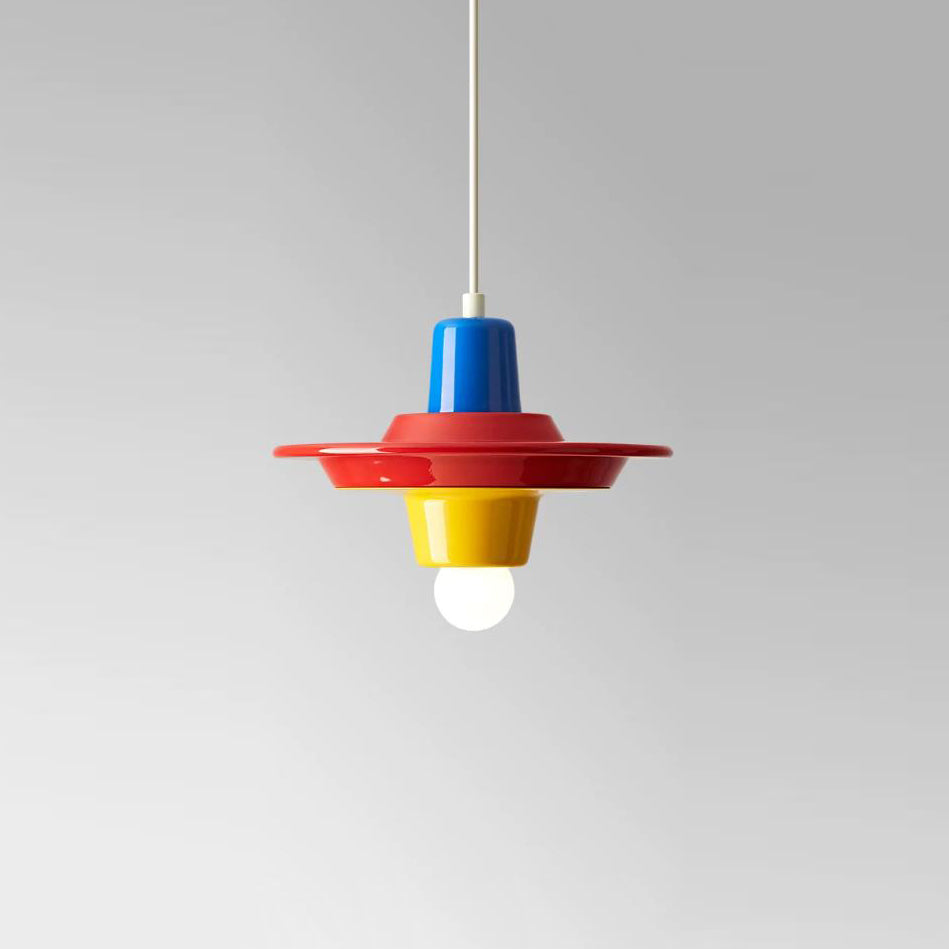 Vibello Pop Curated Finished Iron Pendant Light – side angled contour profile