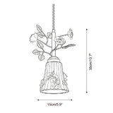 Vinecroft Curated Mouth-Blown Frosted Glass Pend – dimensional scale reference