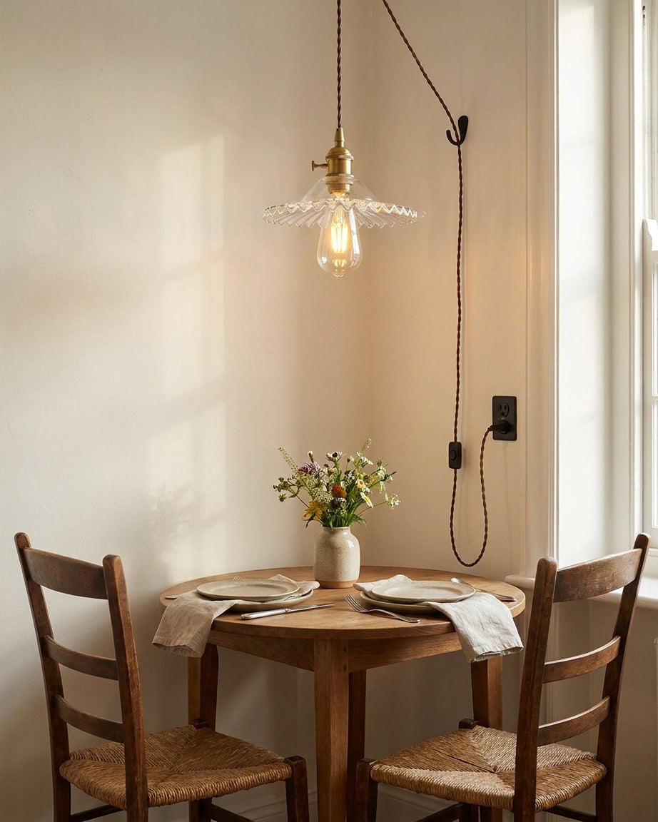 Vines Curated Mouth-Blown Frosted Glass Pendant – illuminated warm ambiance setting