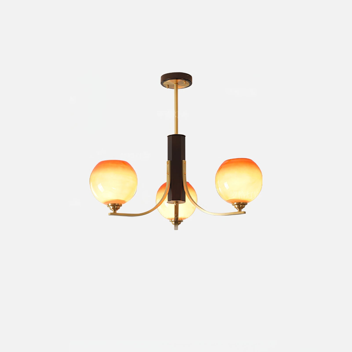 Vintage Caramel Globe Curated Mouth-Blown Froste – 3 heads ∅ 26.8 x H 12.6 finish configuration
