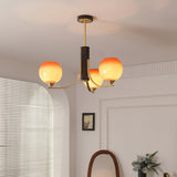 Vintage Caramel Globe Curated Mouth-Blown Froste – dimensional scale reference