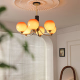 Vintage Caramel Globe Curated Mouth-Blown Froste – unlit natural material contrast