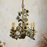 Vintage Floral Curated Iron & Glass Chandelier – ∅ 19.7 × H 21.7 finish configuration