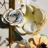 Vintage Floral Curated Iron & Glass Chandelier – handcrafted surface texture