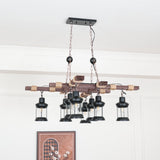 Vintage Wood Glass Chandelier – Ambient Illumination in Luxury Interior Setting View 10