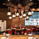Vintage Wood Glass Chandelier – Ambient Illumination in Luxury Interior Setting View 14