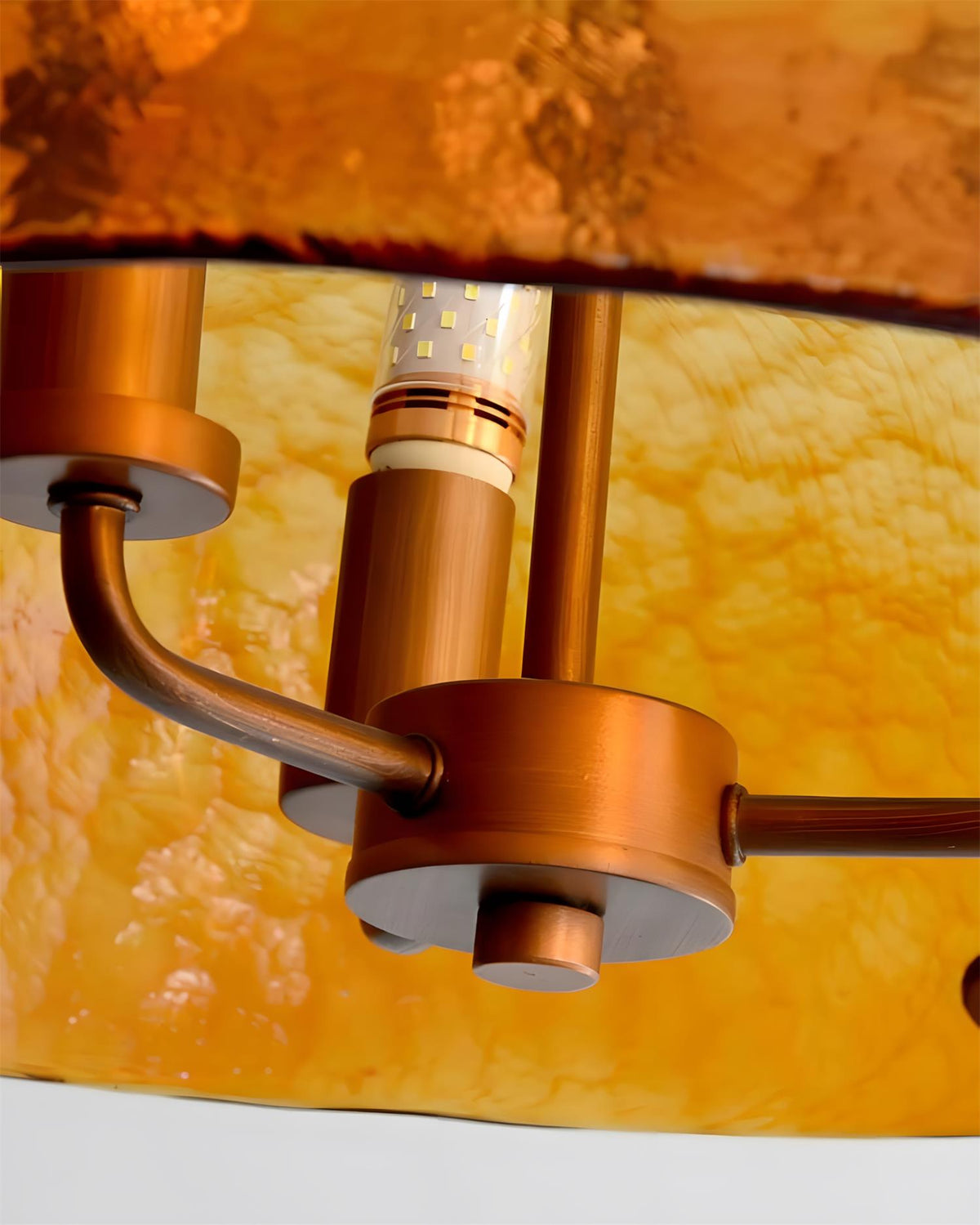Vintara Curated Amber Art Glass Pendant Light – full fixture elevation view