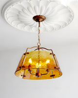 Vintara Curated Amber Art Glass Pendant Light – dimensional scale reference