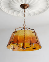 Vintara Curated Amber Art Glass Pendant Light – structural canopy joint detail
