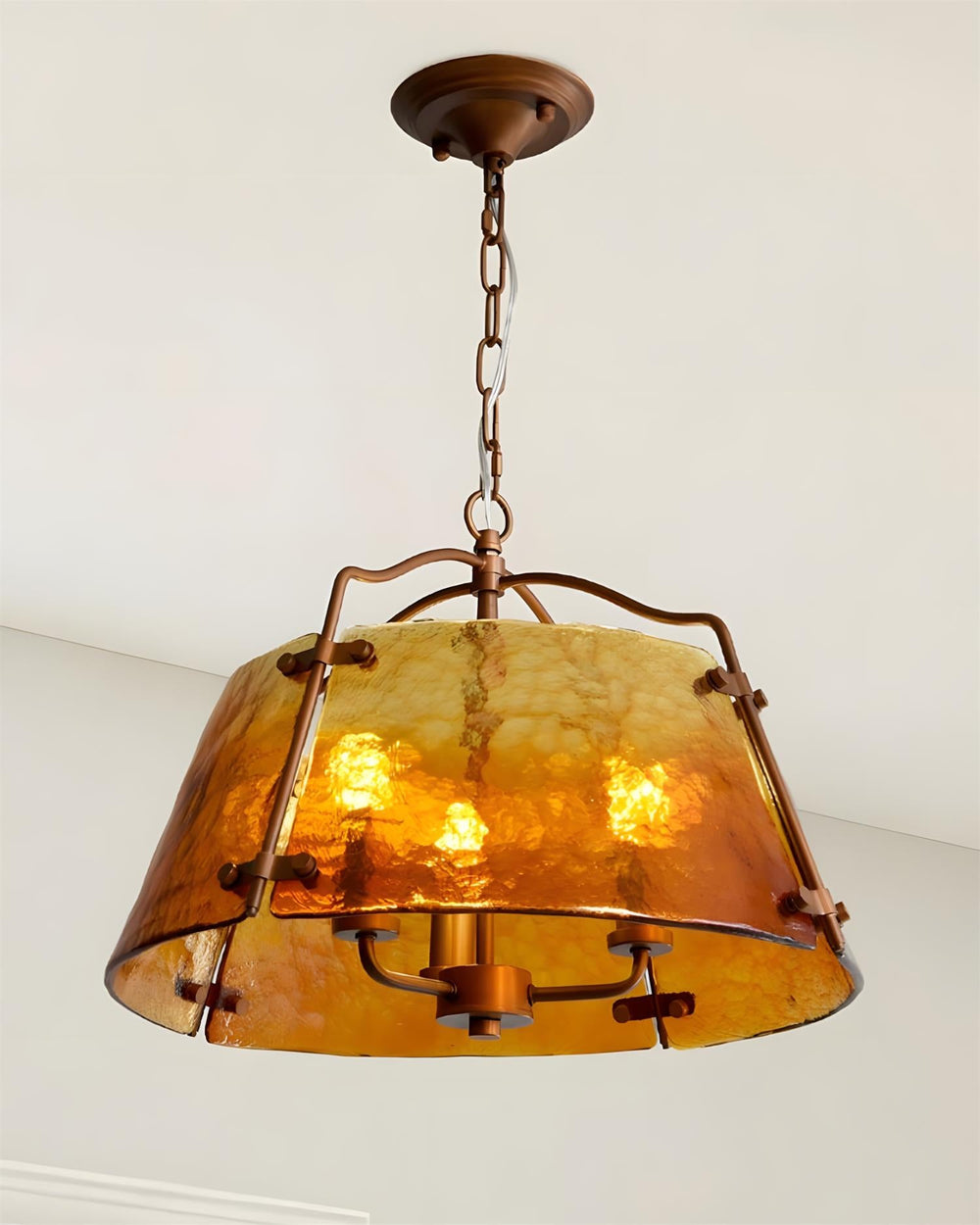 Vintara Curated Amber Art Glass Pendant Light