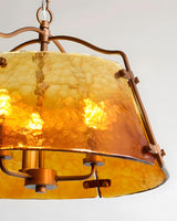 Vintara Curated Amber Art Glass Pendant Light – side angled contour profile