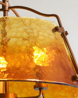 Vintara Curated Amber Art Glass Pendant Light – spatial dining room perspective