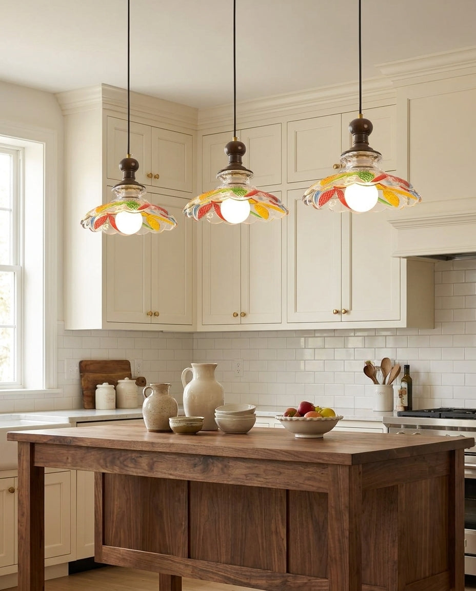 Vionette Curated Mouth-Blown Frosted Glass Penda – illuminated warm ambiance setting
