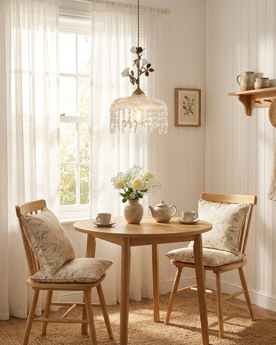Virelia Rose Pendant Light – Handcrafted Material Texture and Detail View