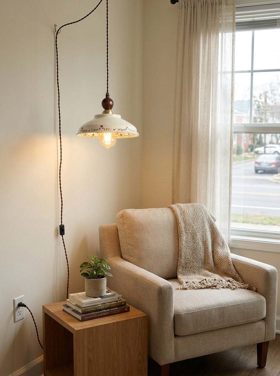 Virella Curated Solid Brass Pendant Light – illuminated warm ambiance setting