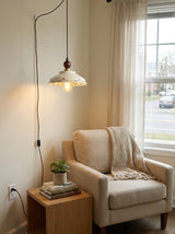 Virella Curated Solid Brass Pendant Light – illuminated warm ambiance setting