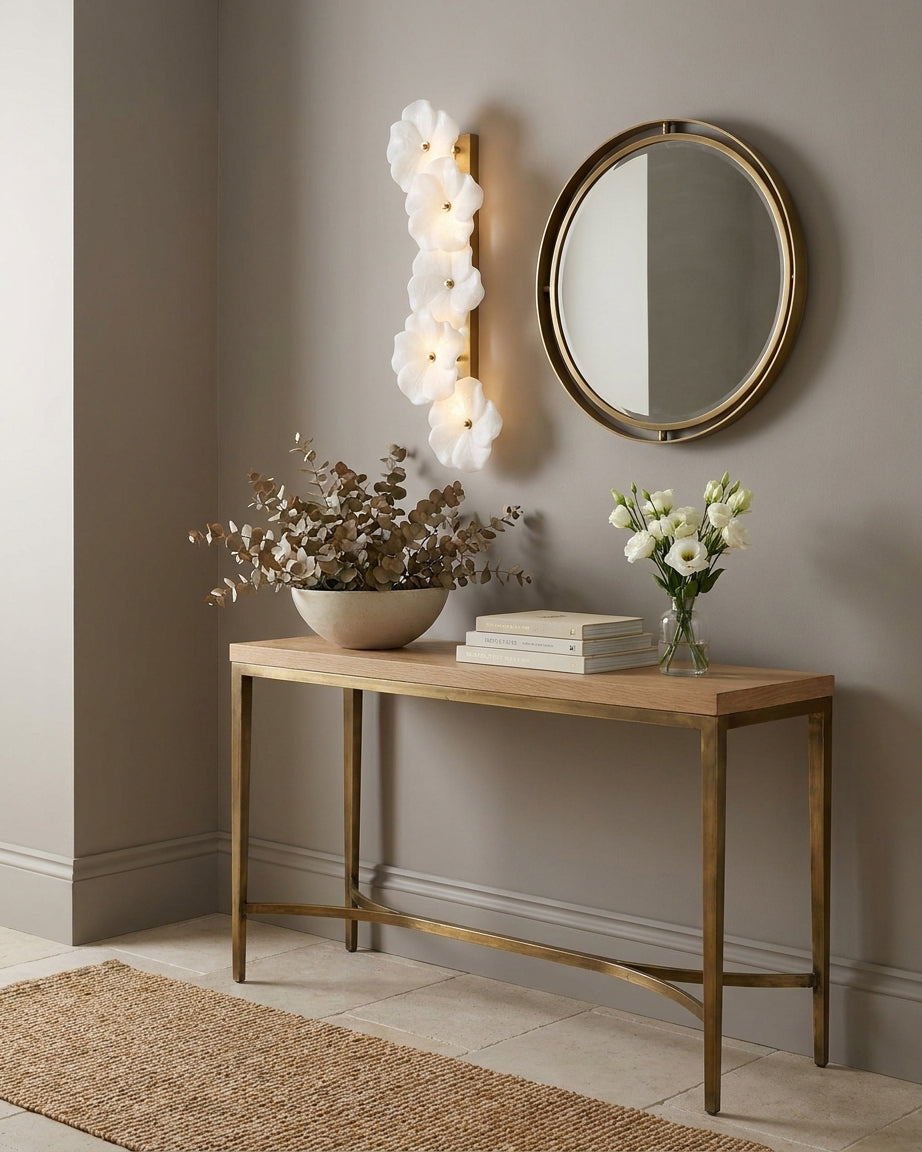 Virelle Alabaster Curated Alabaster Wall Sconce – handcrafted surface texture