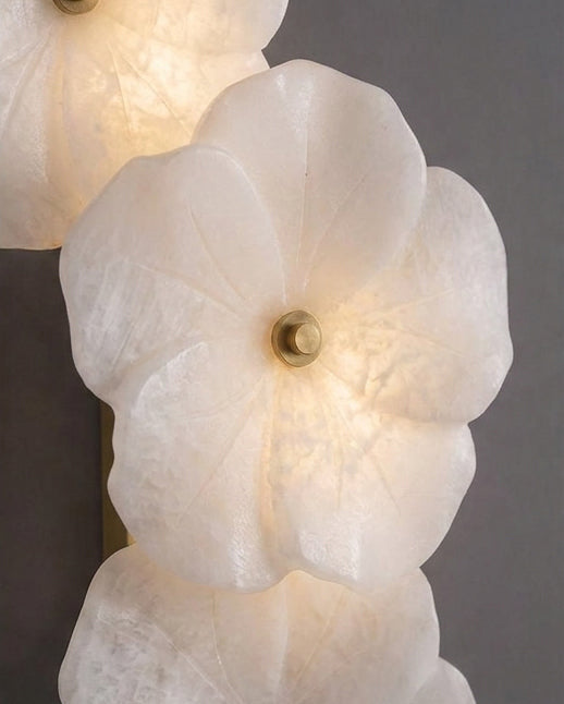Virelle Alabaster Curated Alabaster Wall Sconce – macro detail view #1