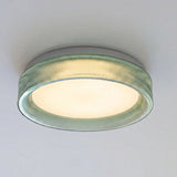 Virello Curated Amber Art Glass Flush Mount Ceil – illuminated warm ambiance setting #1