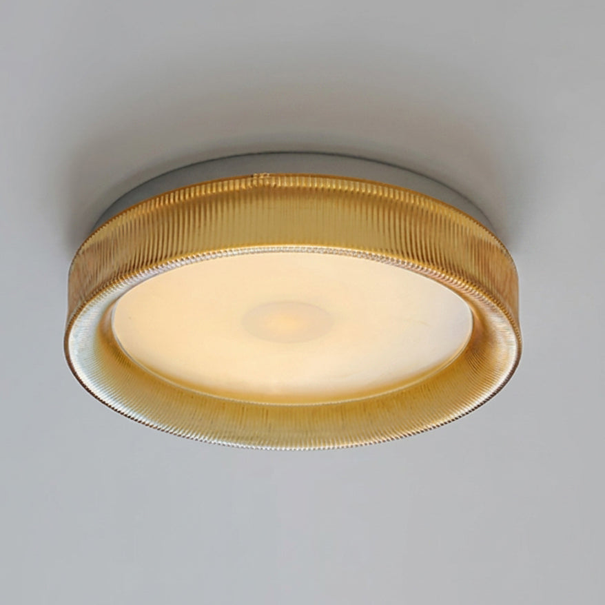 Virello Curated Amber Art Glass Flush Mount Ceil – Dia 35cm x H 9cm  ∅ 13.7 x H 3.5 finish configuration