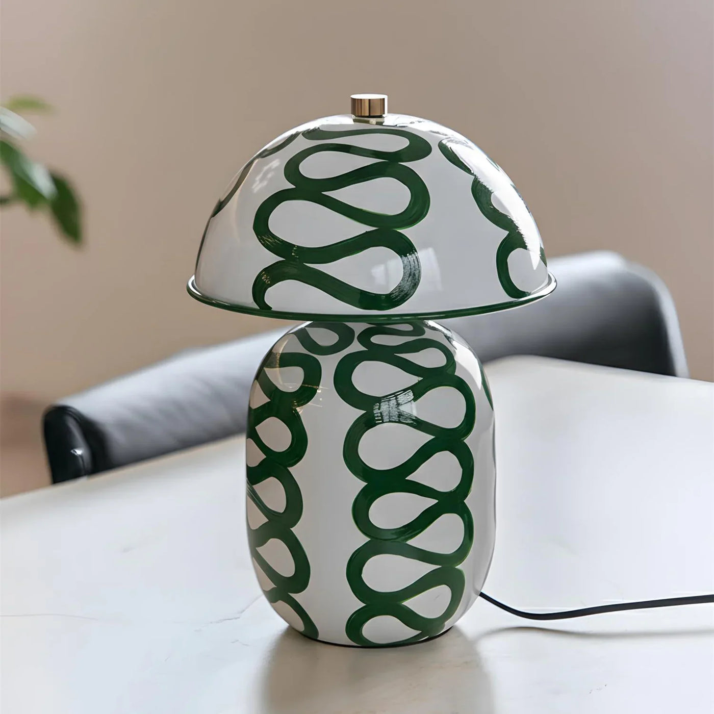 Hand-cast Plaster Table Lamp View 10 | Vividra Curve Hand-Painted Ceramic Table Lamp | Nordic Luxury Bedside Light | JINSHE | JINSHE