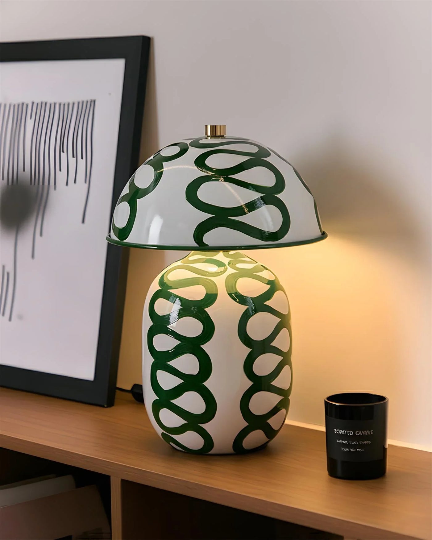 Hand-cast Plaster Table Lamp View 8 | Vividra Curve Hand-Painted Ceramic Table Lamp | Nordic Luxury Bedside Light | JINSHE | JINSHE