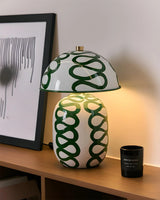Hand-cast Plaster Table Lamp View 8 | Vividra Curve Hand-Painted Ceramic Table Lamp | Nordic Luxury Bedside Light | JINSHE | JINSHE