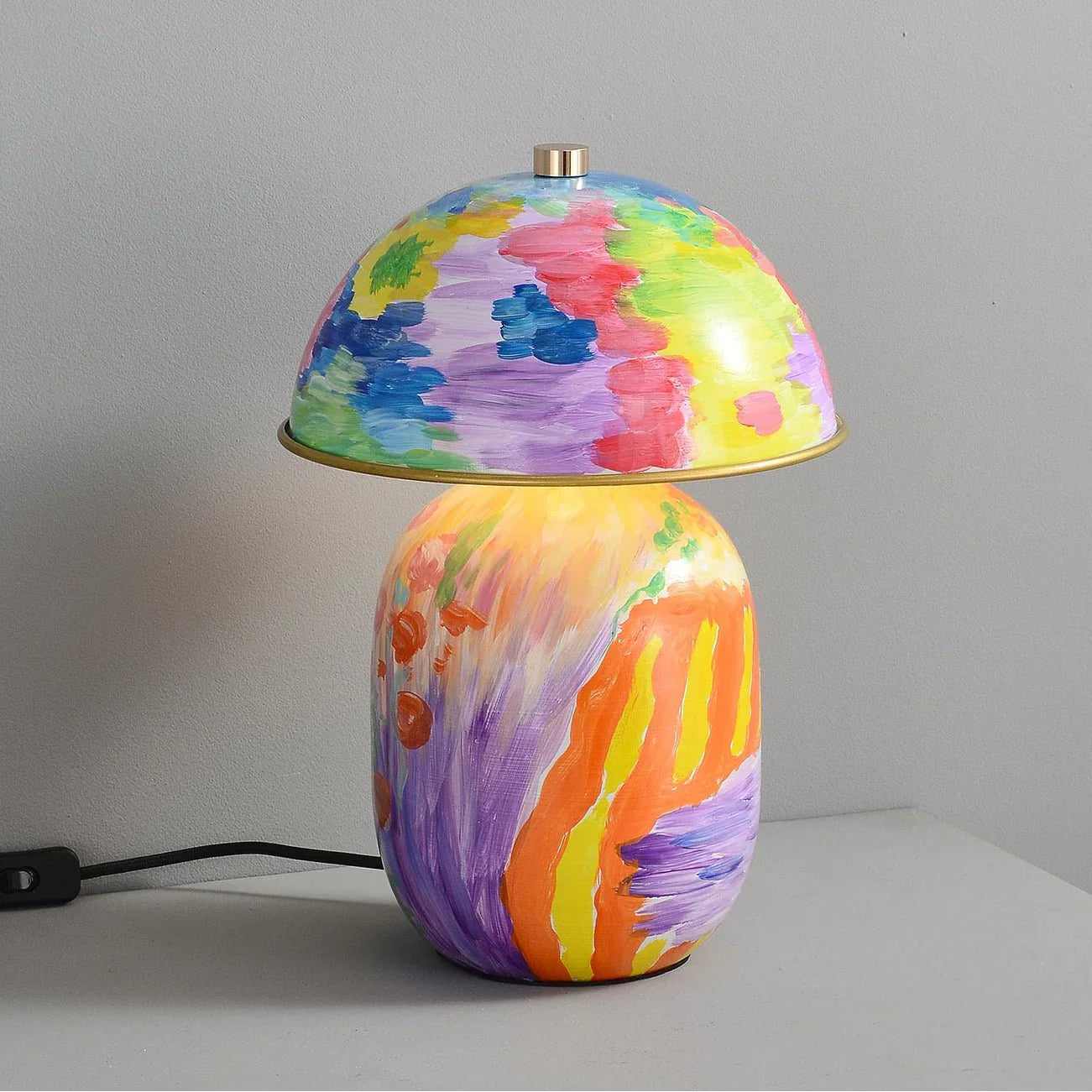 Black Walnut Wood Table Lamp View 10 | Vividra Mushroom Table Lamp - Walnut | JINSHE | JINSHE