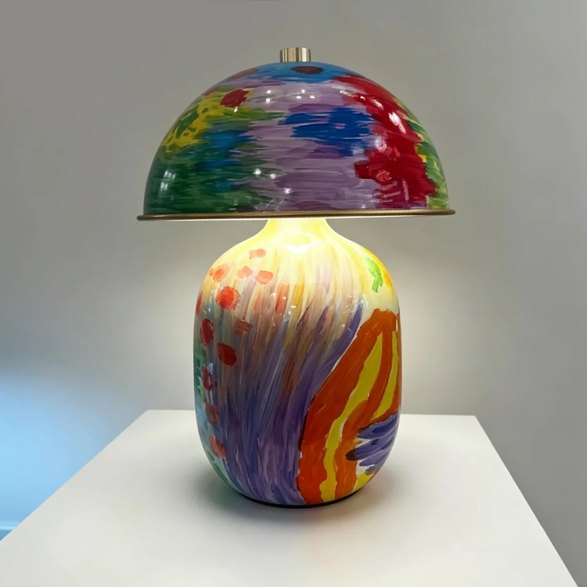 Black Walnut Wood Table Lamp View 13 | Vividra Mushroom Table Lamp - Walnut | JINSHE | JINSHE