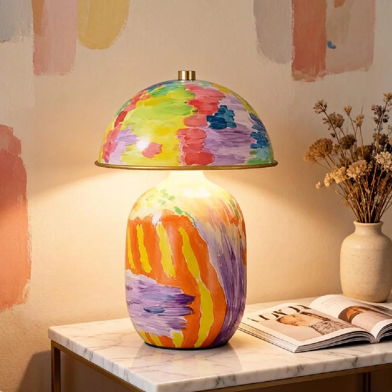 Black Walnut Wood Table Lamp View 6 | Vividra Mushroom Table Lamp - Walnut | JINSHE | JINSHE