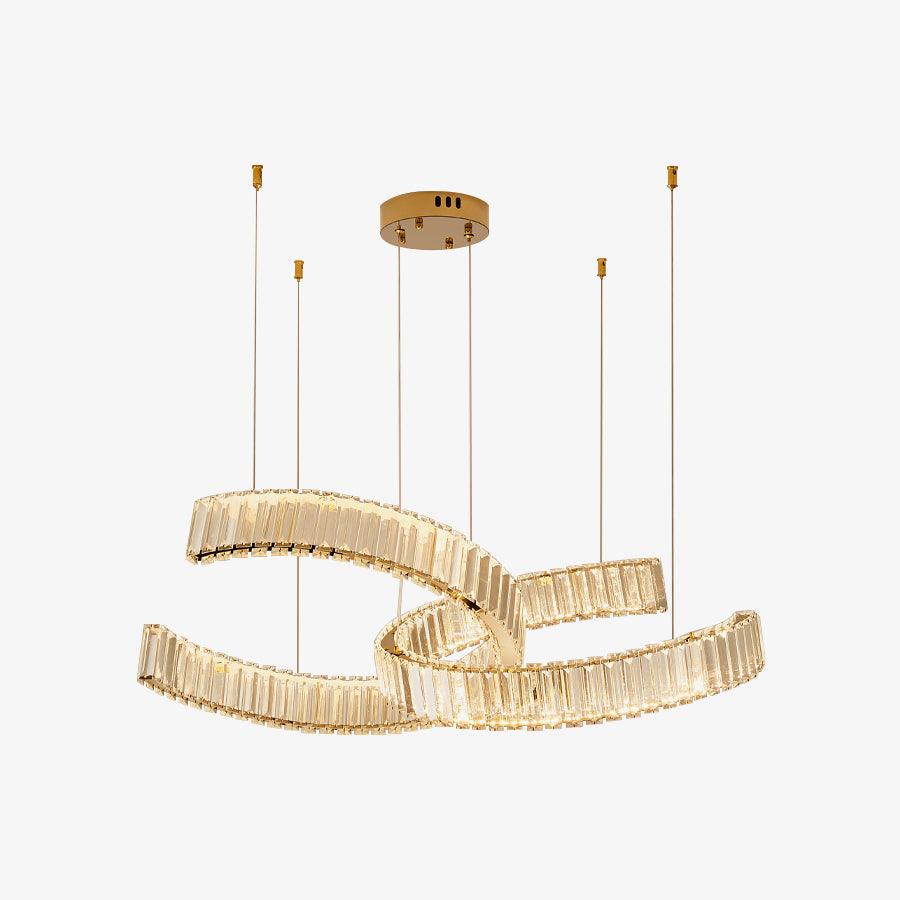 Vortex Curated K9 Bohemian Crystal Chandelier – illuminated warm ambiance setting