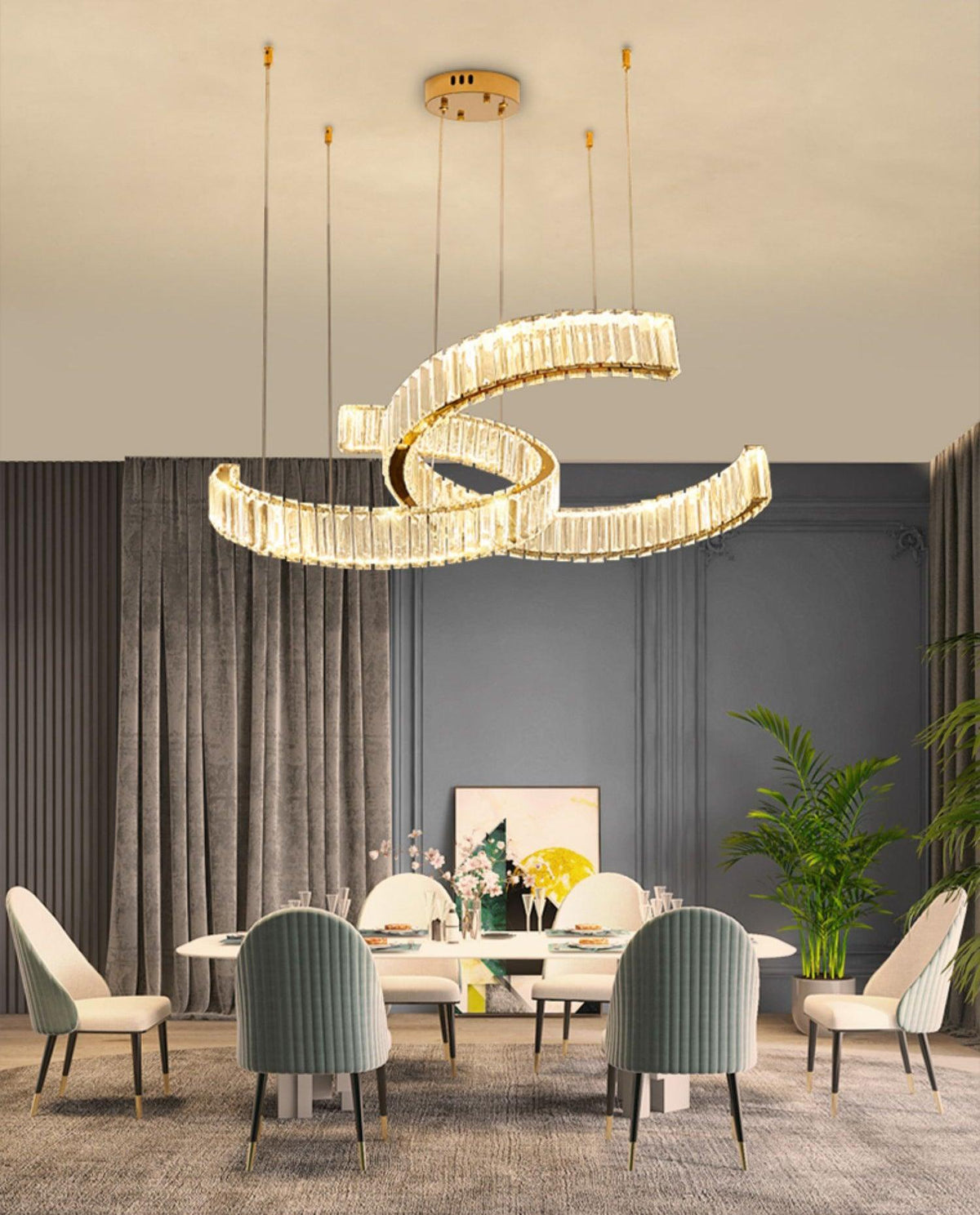 Vortex Curated K9 Bohemian Crystal Chandelier – architectural ceiling profile