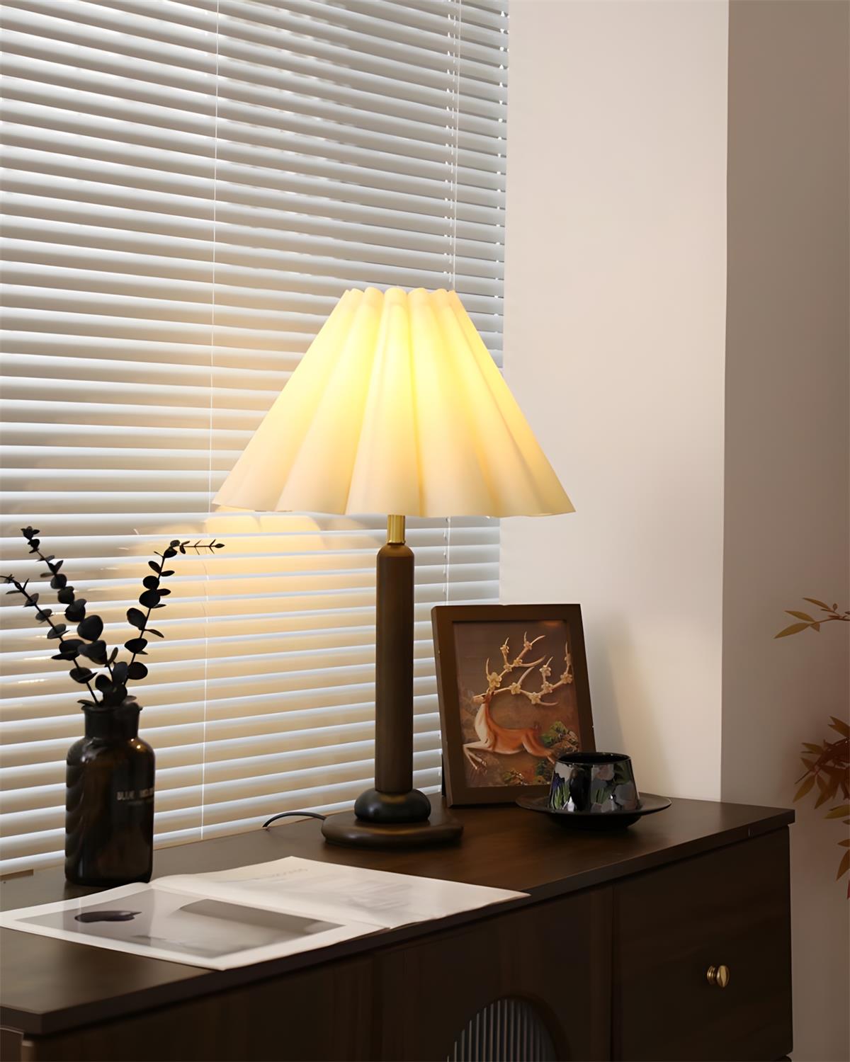 Waldena Curated Iron & Glass Table Lamp – handcrafted surface texture