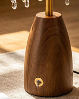 Walnora Curated Amber Art Glass Table Lamp – full fixture elevation view